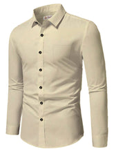 Navkanj Men's Slim Fit Spread Collar Beige Color Cotton Formal Shirt